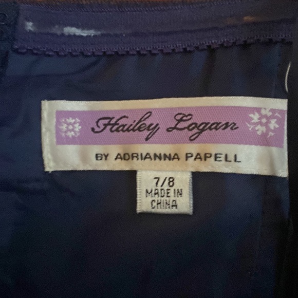 Adrianna Papell Strapless Sparkly Navy Blue Party Dress - Picture 5 of 16